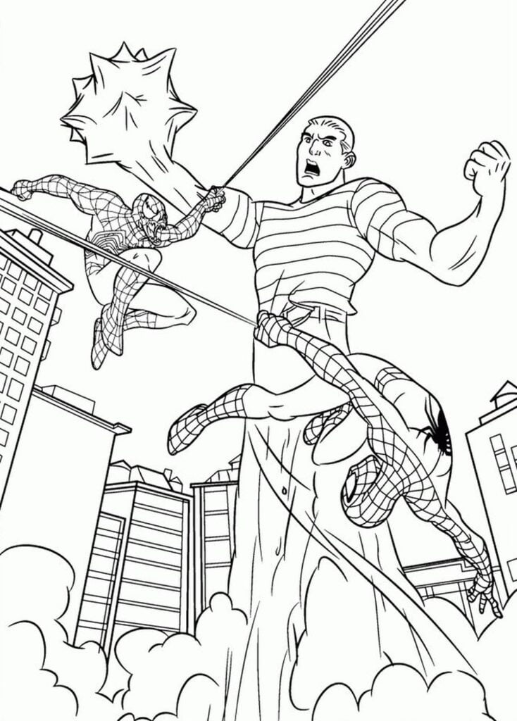 Spiderman brawl coloring pages