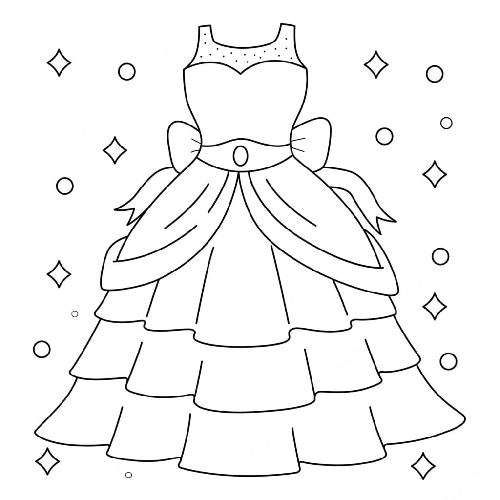 Robe de fête coloriage