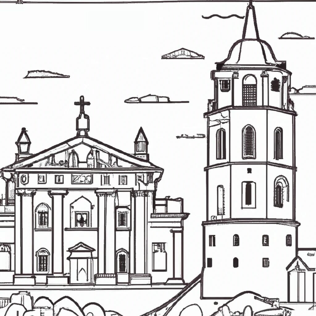 Vilnius Cathedral sa pagkukulay