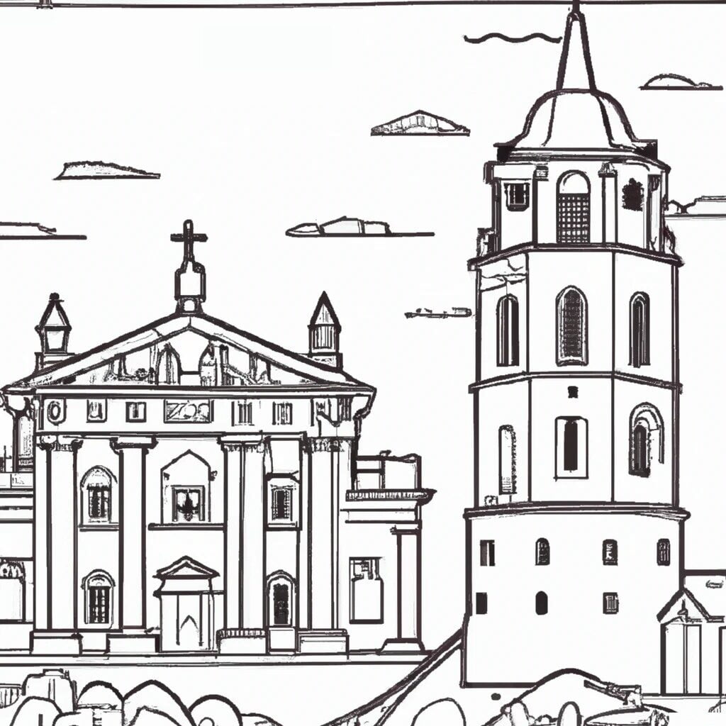 Cathédrale de Vilnius coloriage