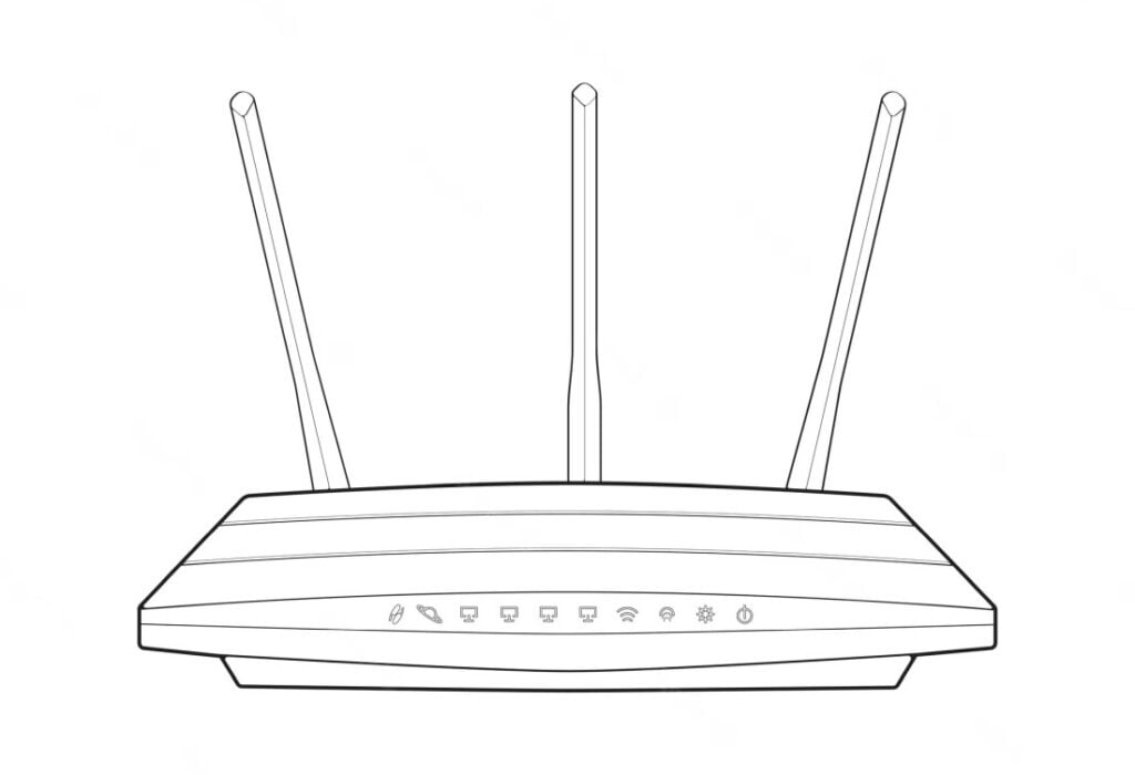 Internetový router omalovánky