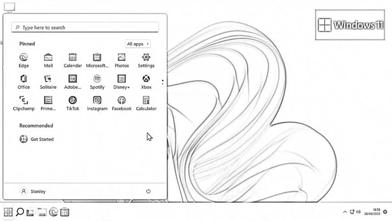 Windows 11 omaľovánky 