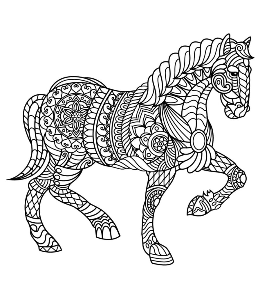 Koń, mandala z koniem