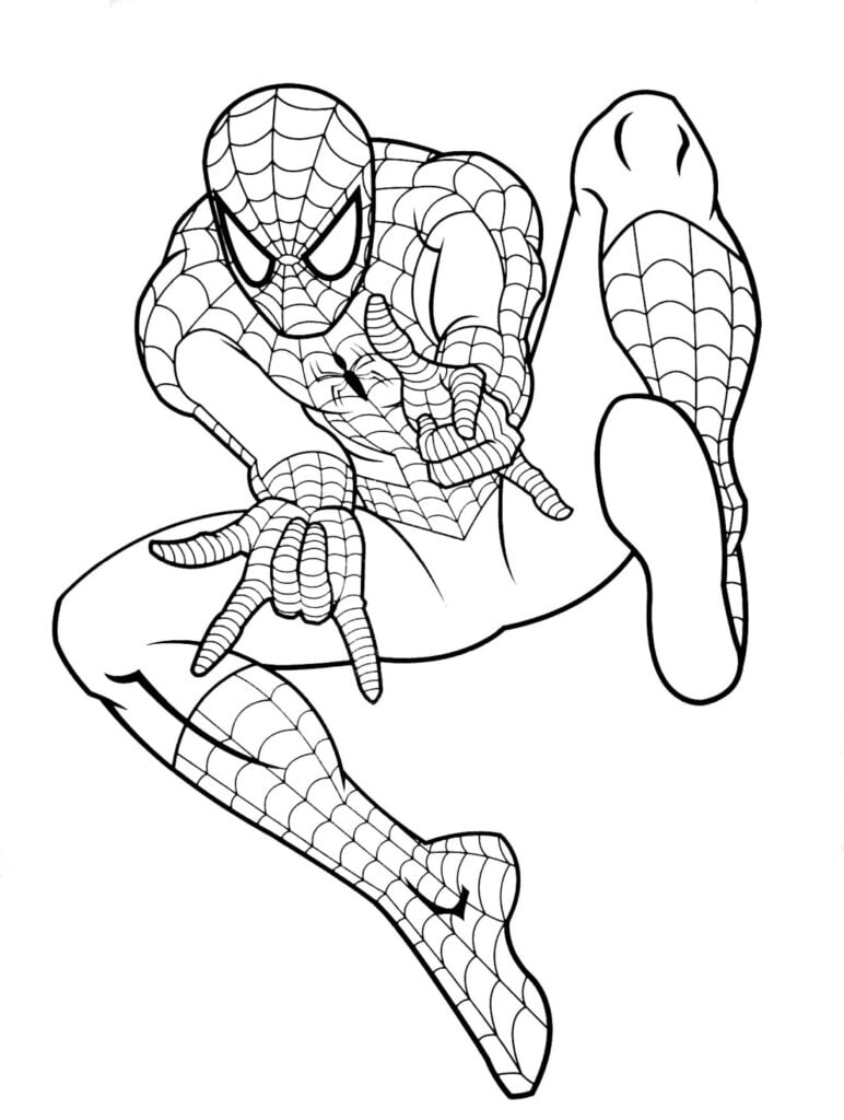 colorear hombre araña