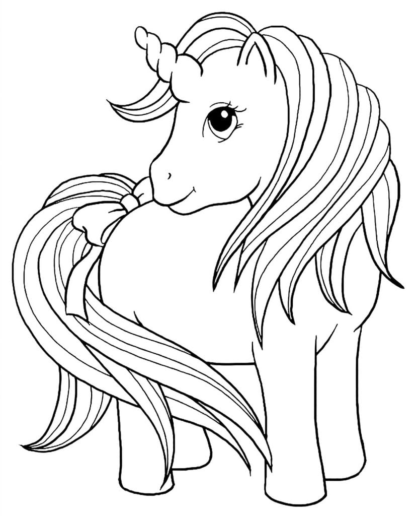 Unicornio pony página para colorear