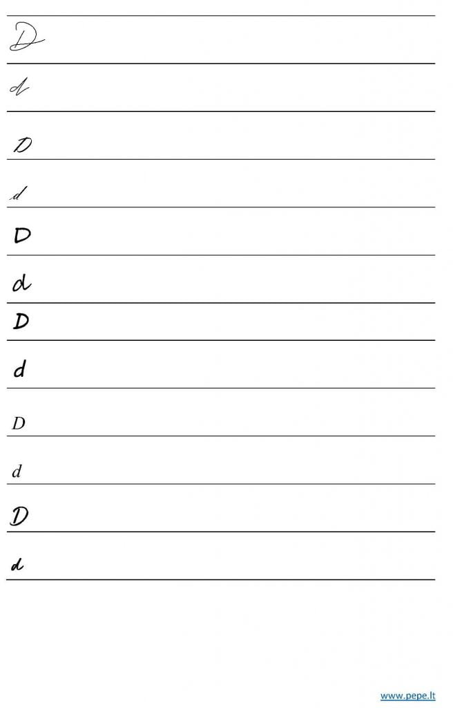Bokstav D for å lære å skrive