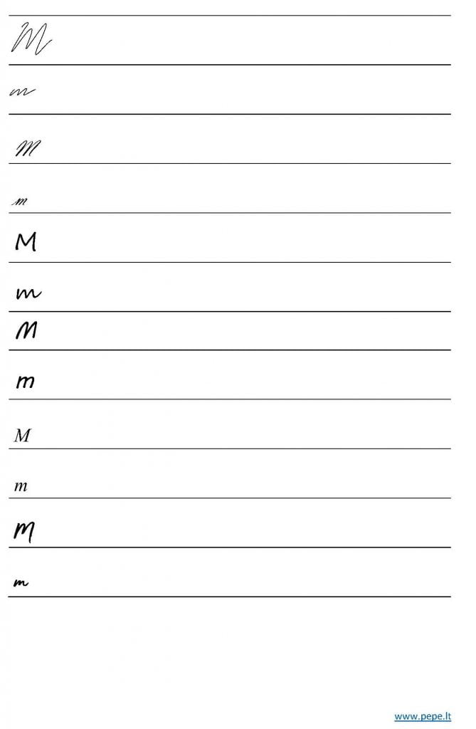 Bogstav M at skrive
