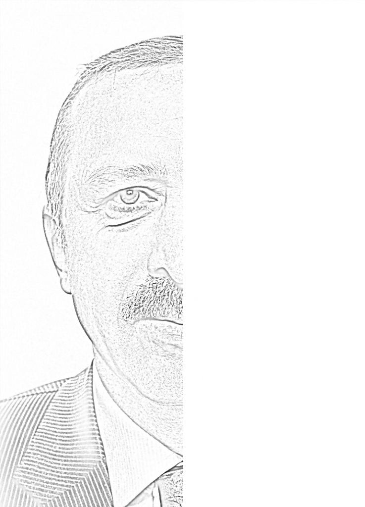 Pintura facial de Recep Tayyip Erdogan