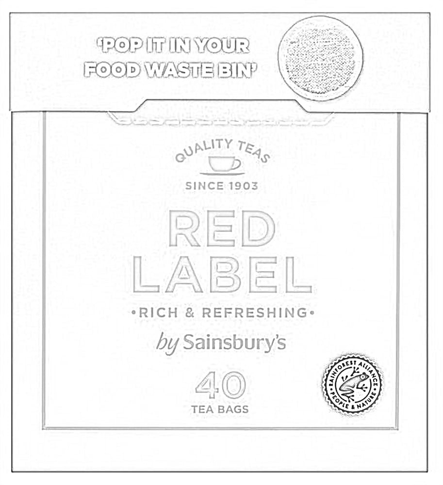 Red Label arbata etiketė spalvinimui
