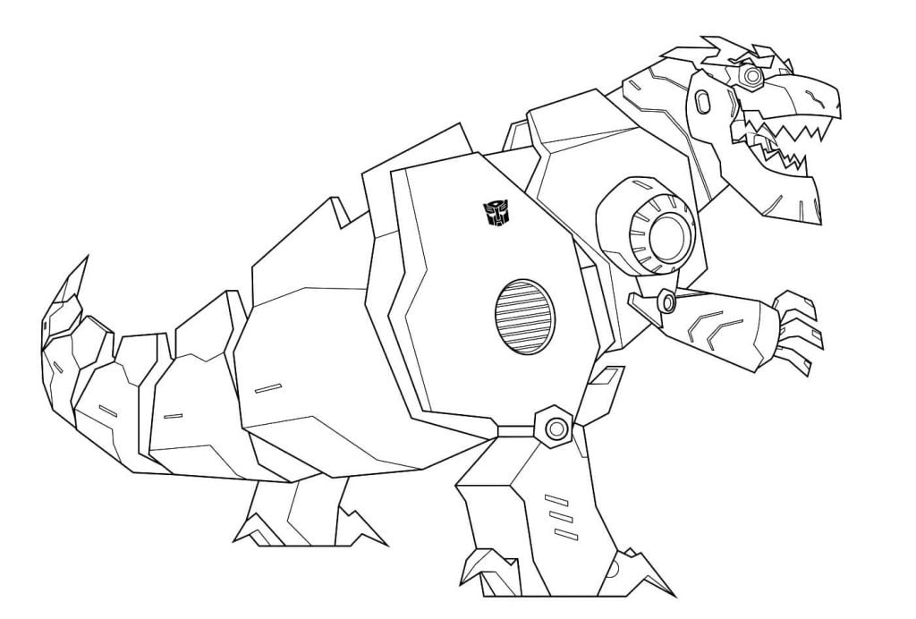 Robot dinosaurio para colorear