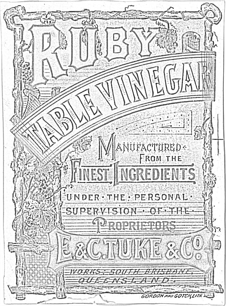 Étiquette de vinaigre de rubis