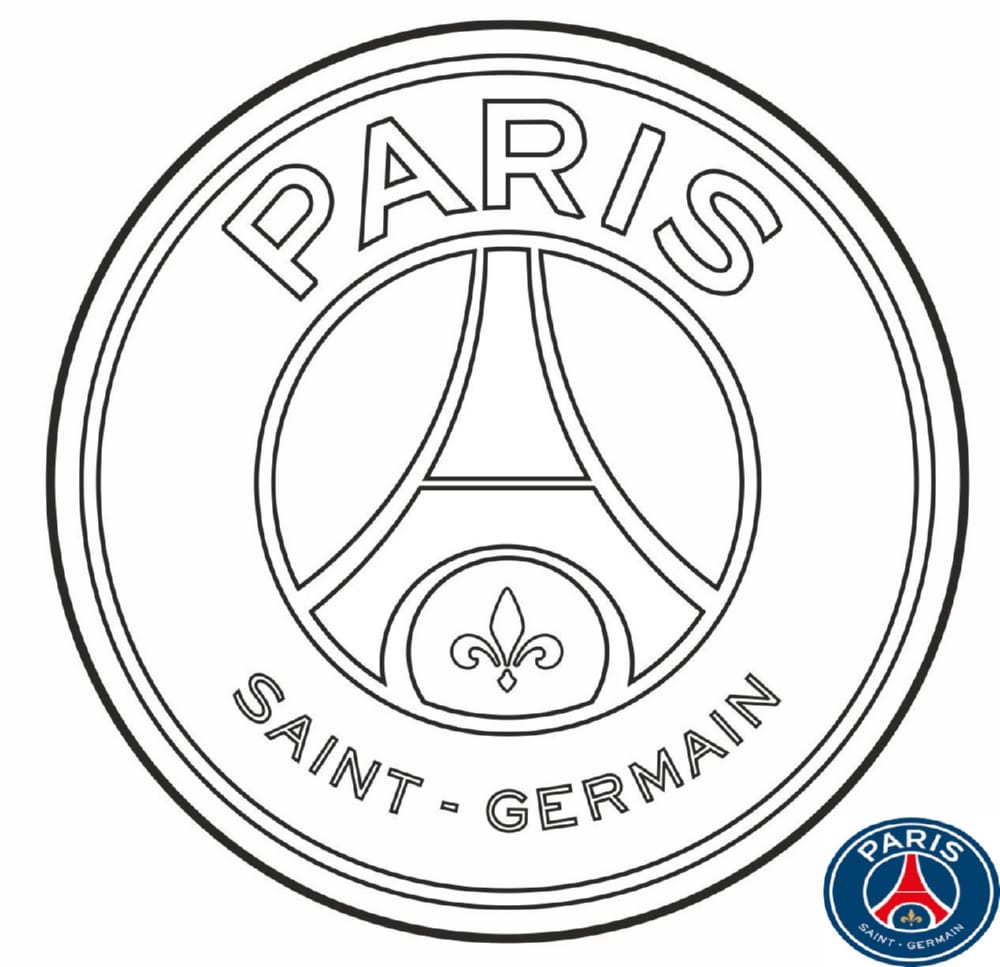 A Saint German Paris futballklub logójának színezőe, kifestő