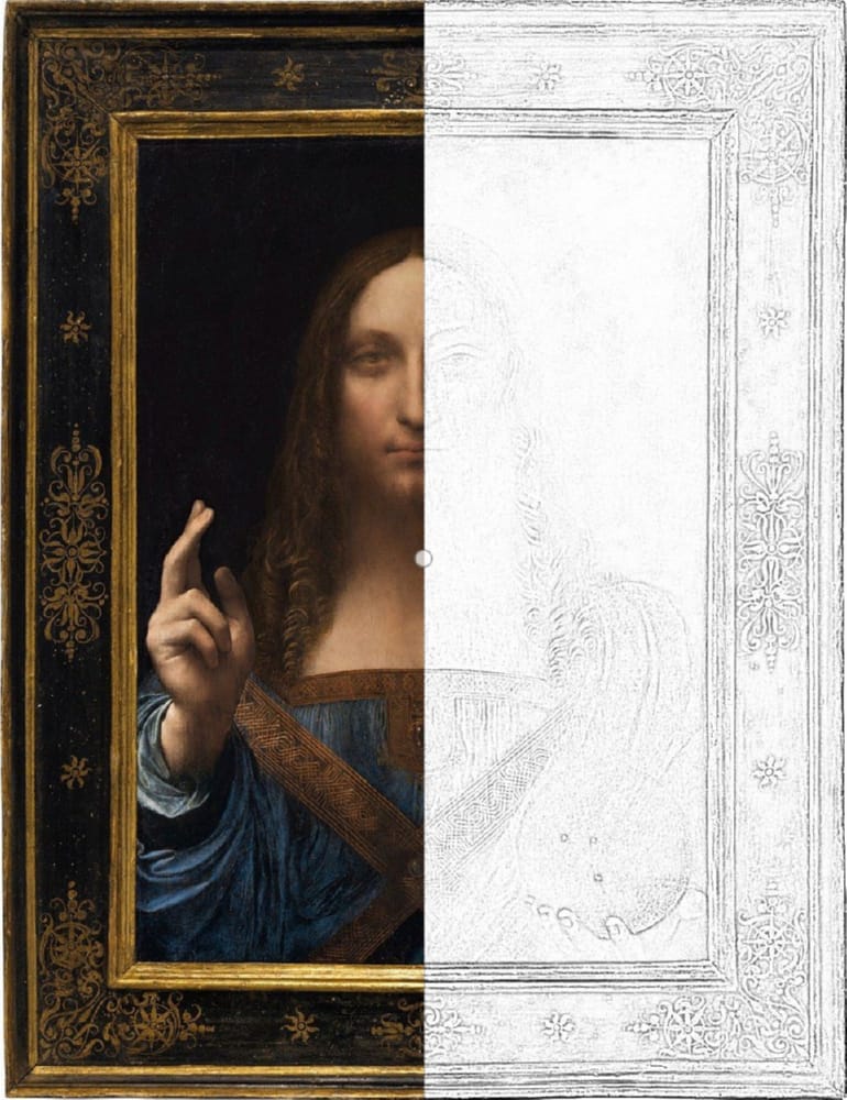 Picha ya Salvador Mundi Da Vinci kwa rangi