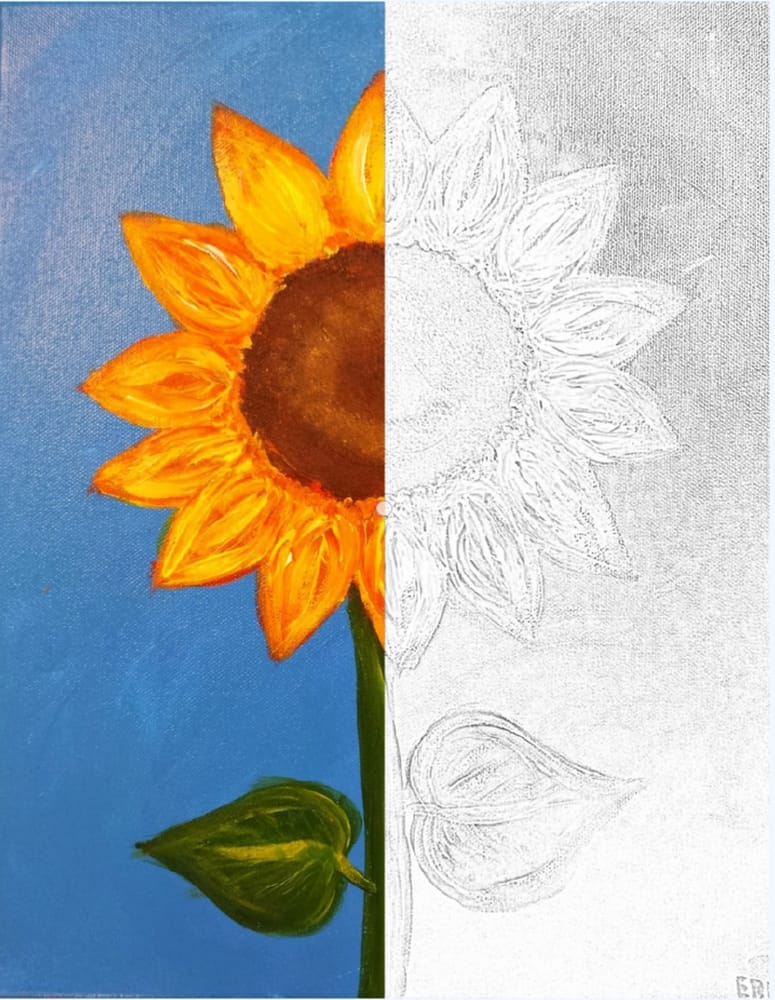 Dibujar girasol a color