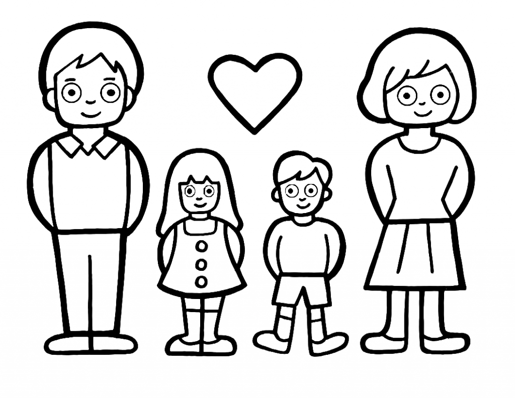 Famiglia da colorare