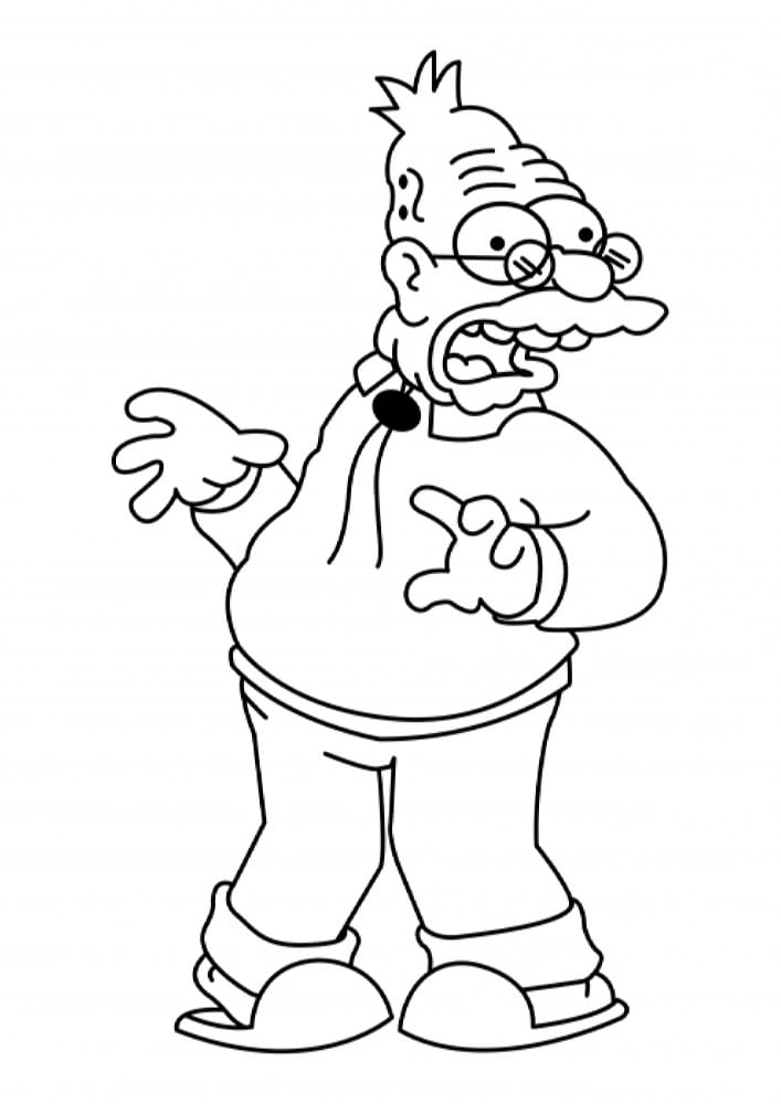 simpson abuelo para colorear