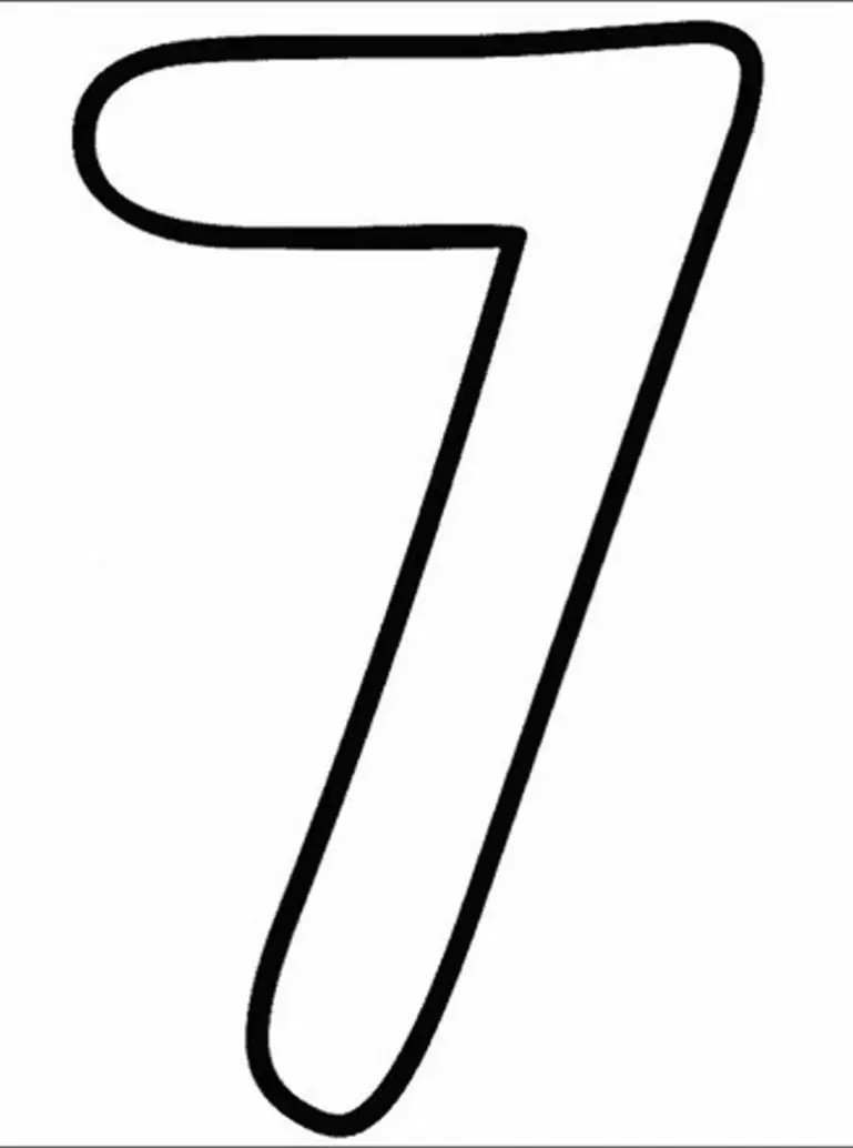 7을 색칠하기 위한 숫자 색칠 공부 7