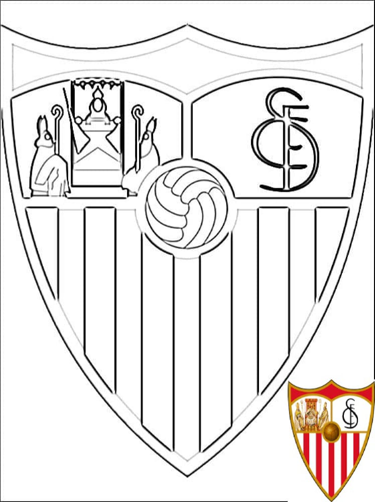 Sevilla fodboldklub badge til at farvelægge