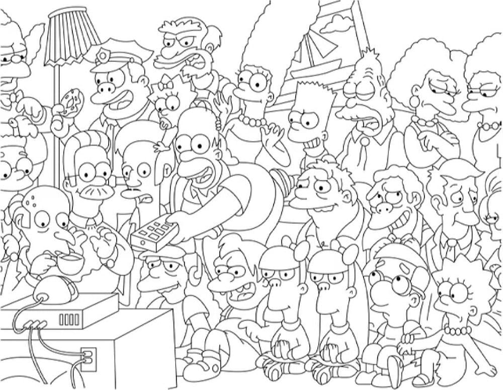 personajes de los simpson para colorear