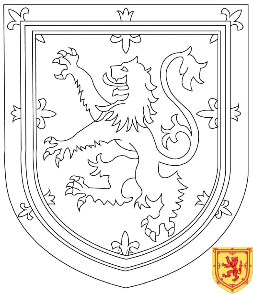 Škotijos herbas spalvinti