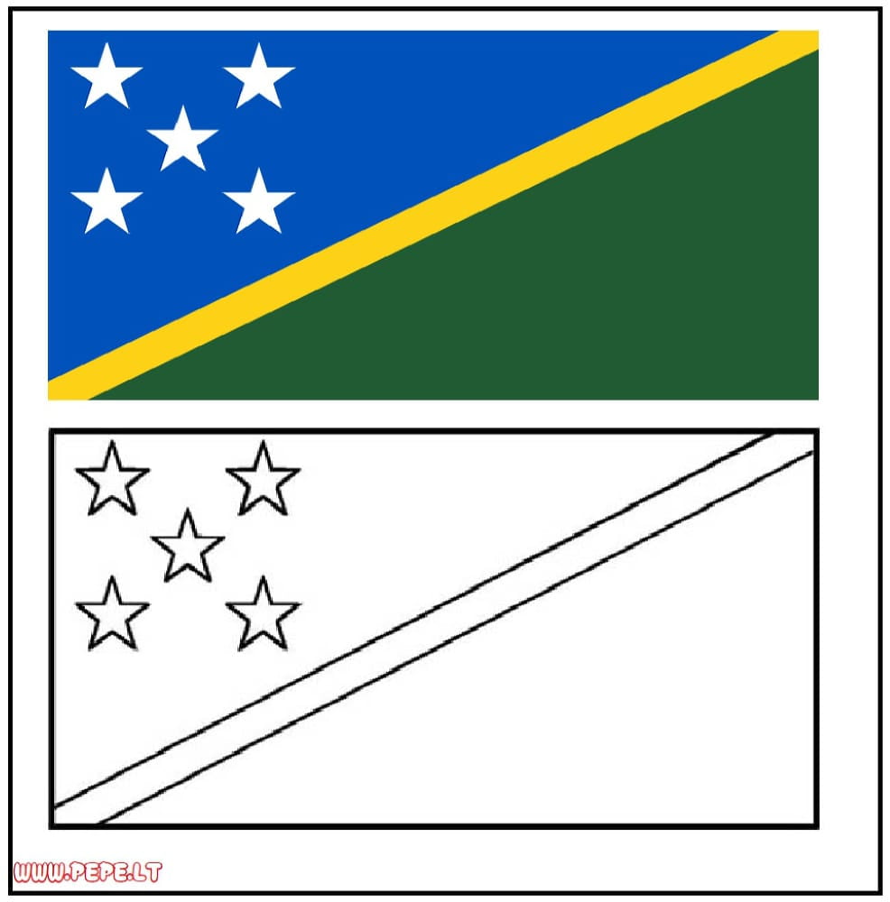 Dibujos animados de la bandera de las Islas Salomón, islas