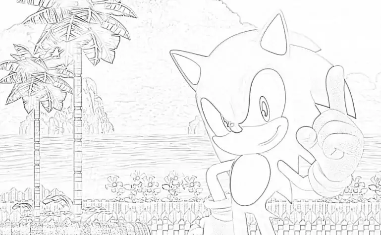 Sonic spil farvelægning. Pindsvin