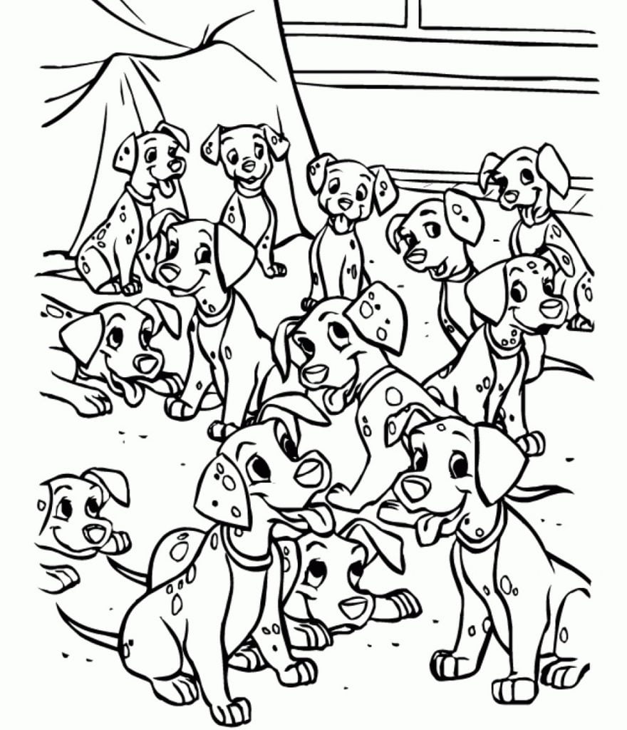 101 Dalmatians upang kulayan