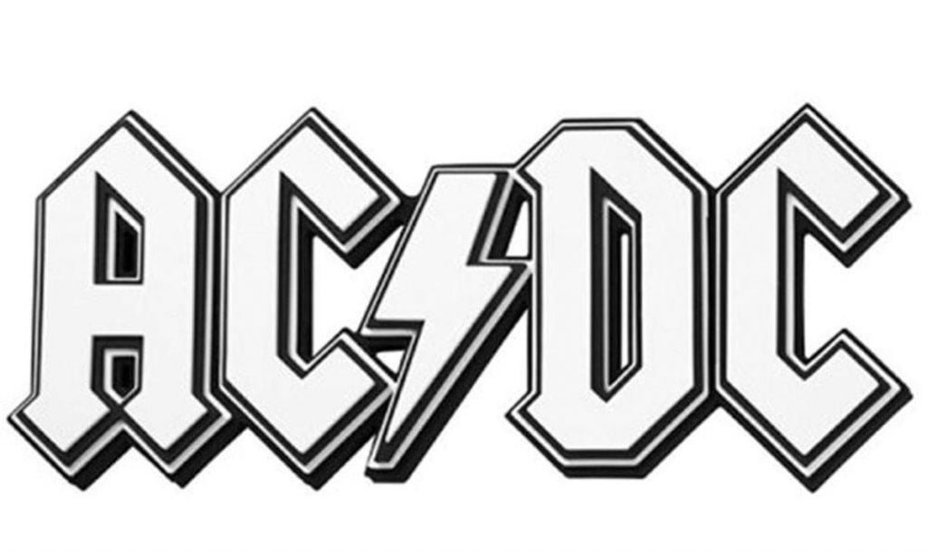 ACDC muzikos grupės logotipas spalvinimui