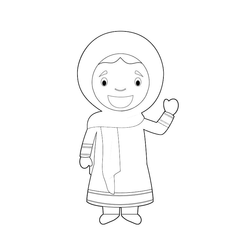 Fille afghane coloriage