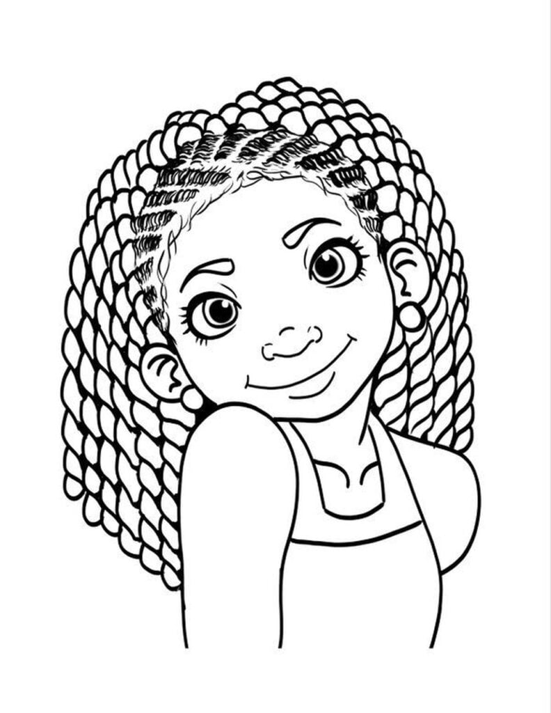  Coloriages fille africaine