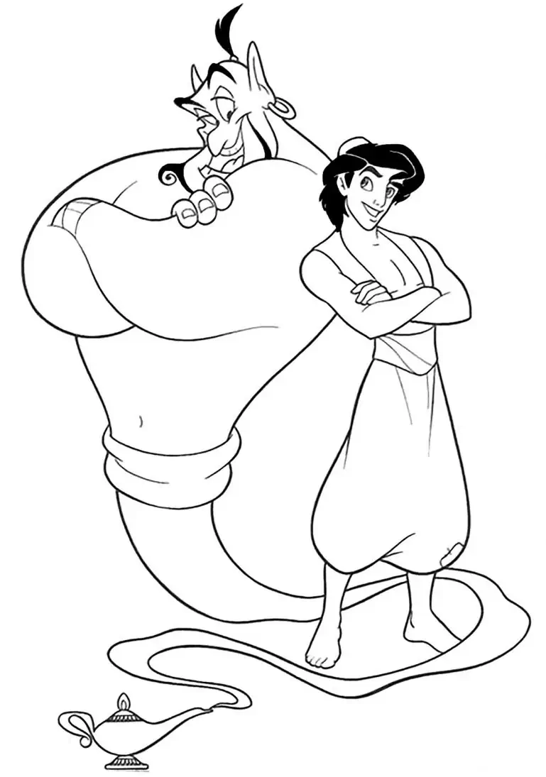 Aladdin og snillingurinn teikning
