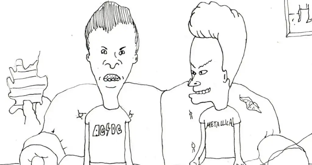 Beavis und Doughhead malen auf der Couch