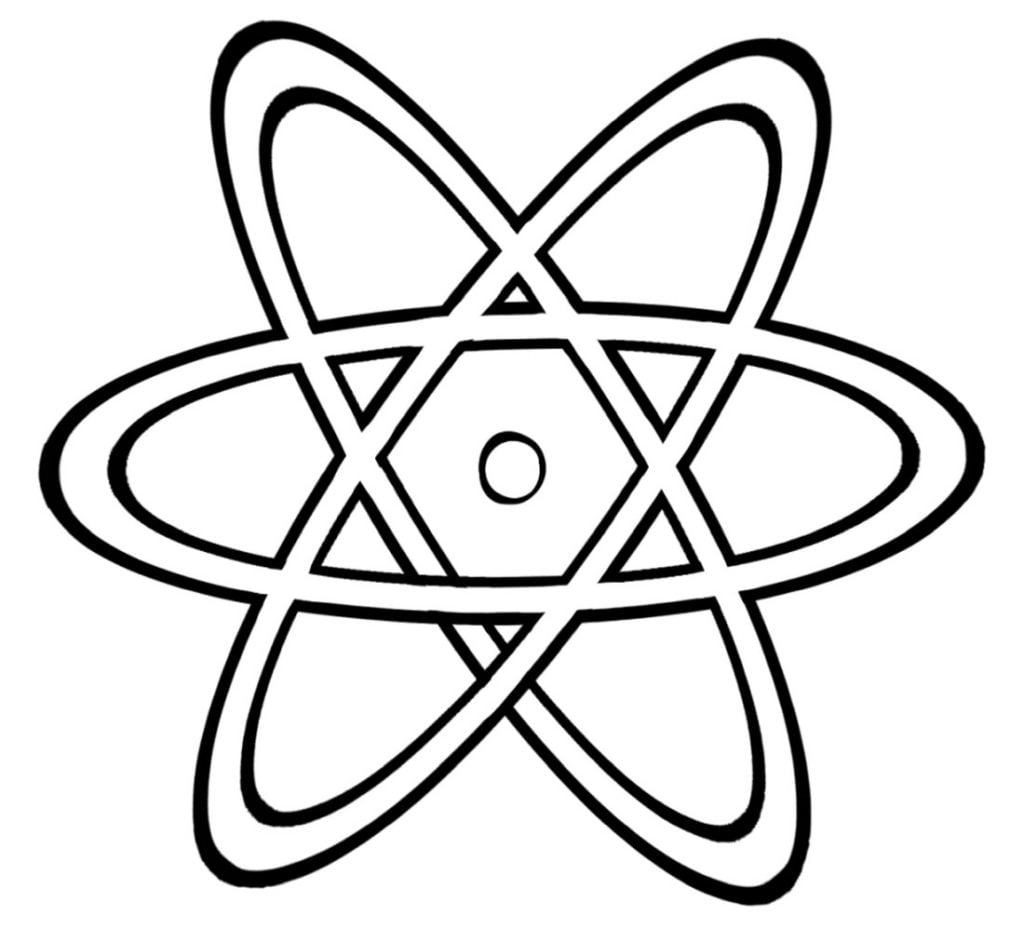 Symbole atome coloriage