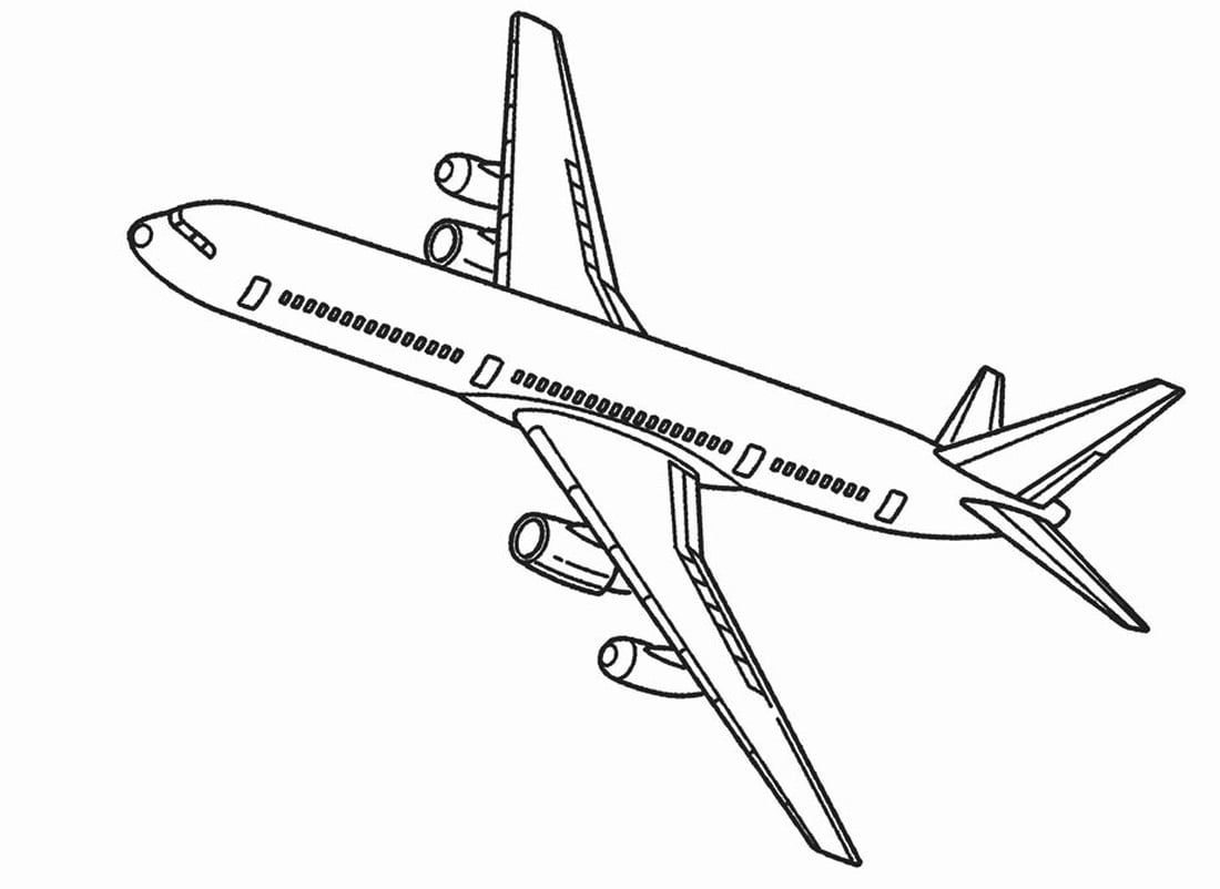 Раскраска самолет Боинг