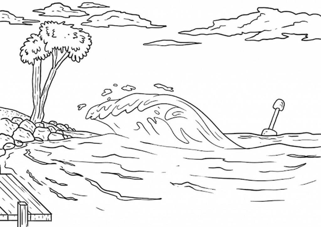 tsunami coloriage