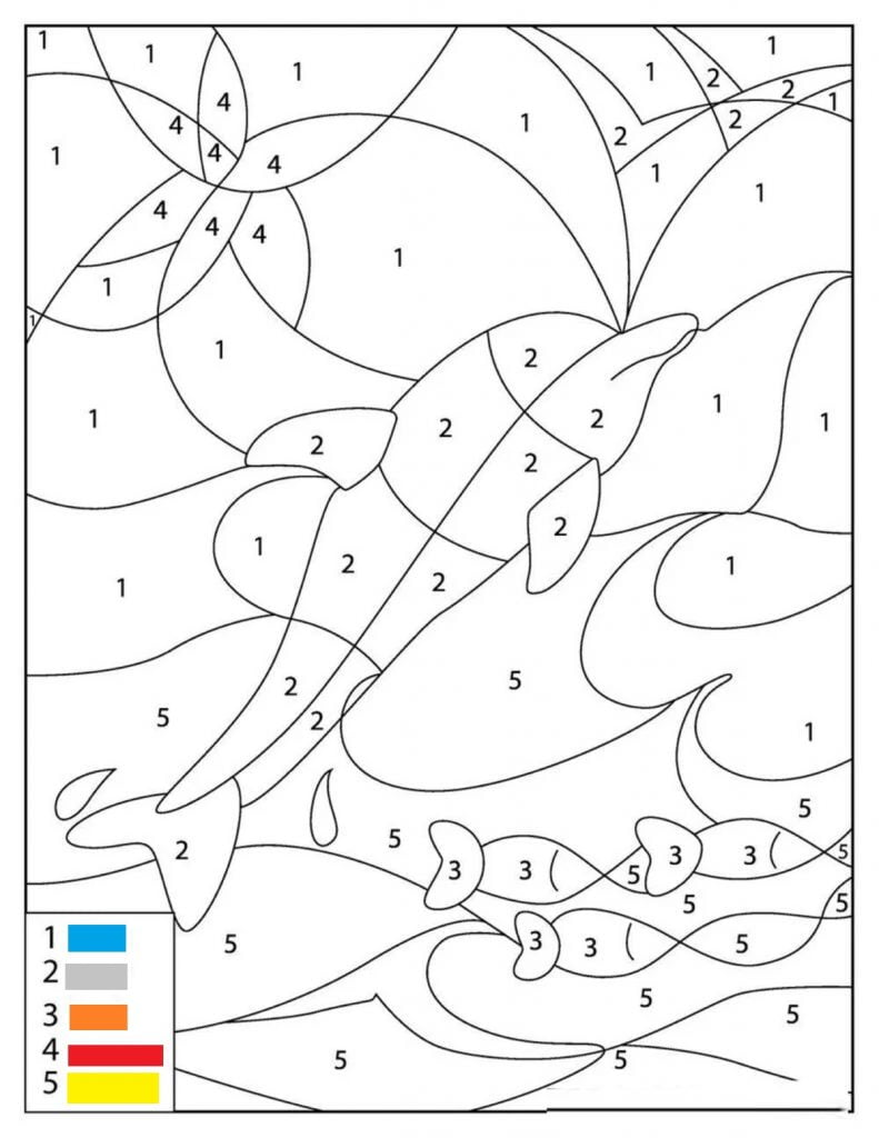 Colorear delfines por número