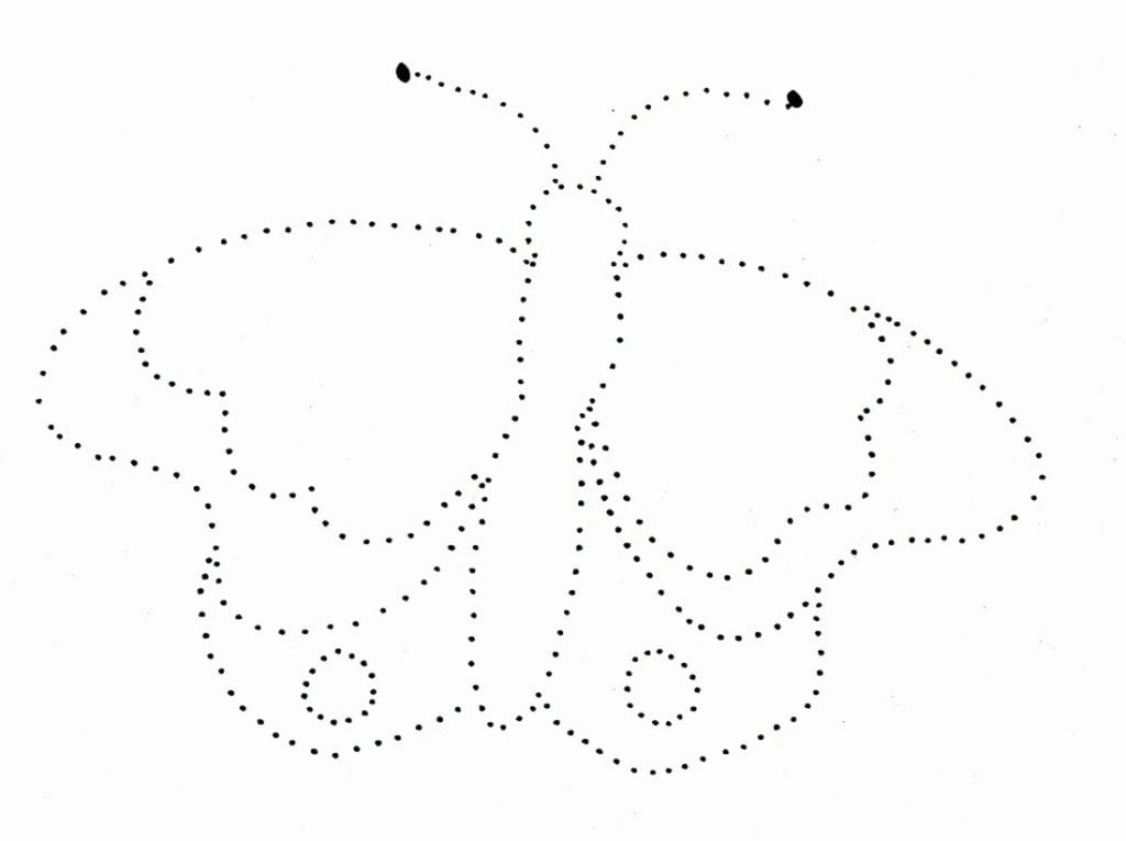 Kupu-kupu menggambar garis untuk anak-anak