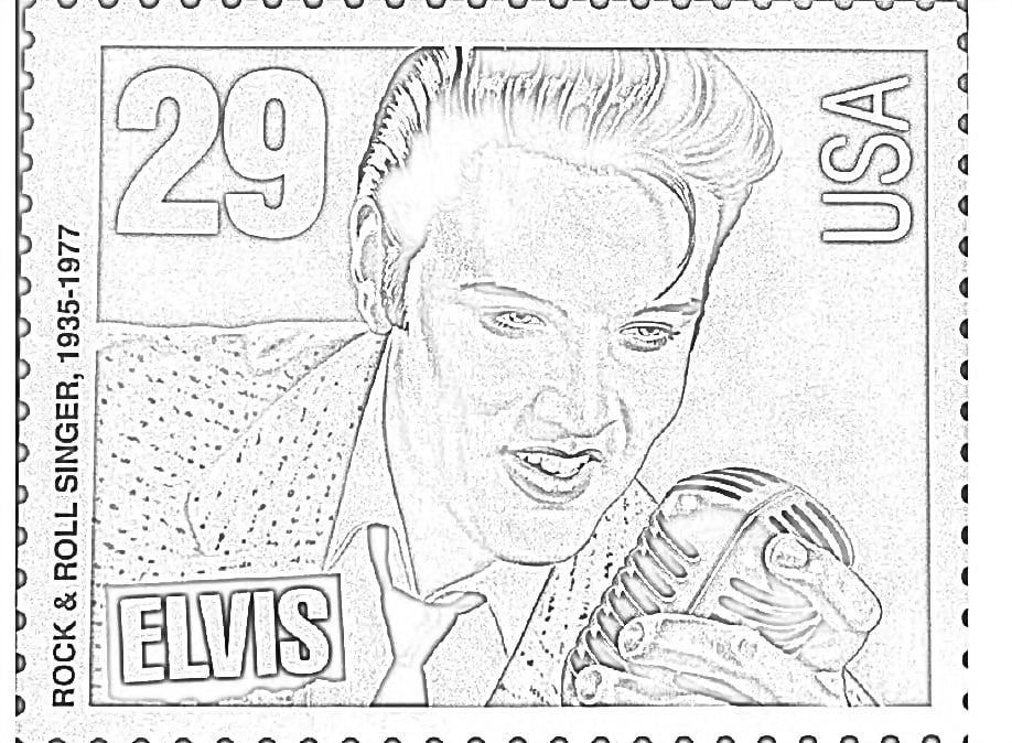 Sello postal de Elvis Presley