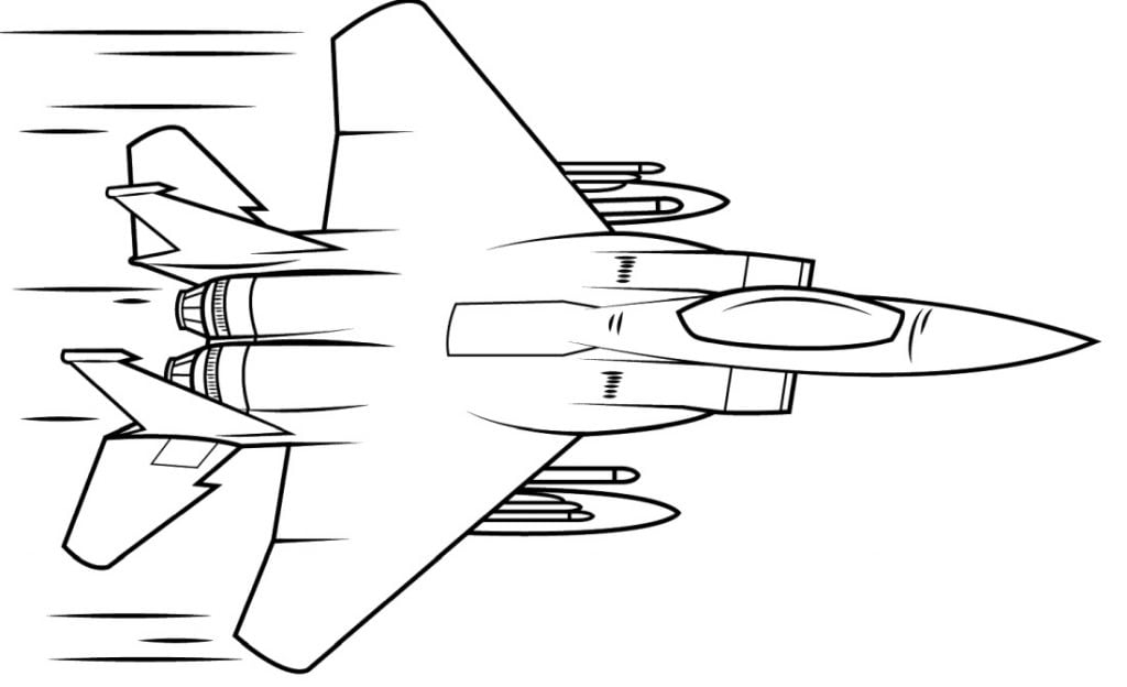 F15 bardagamaður til að lita