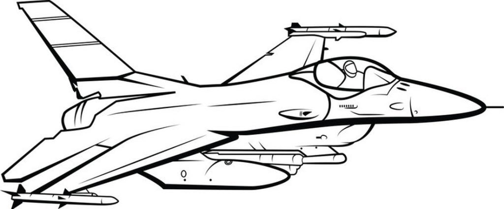 F16-jager kleurplaten