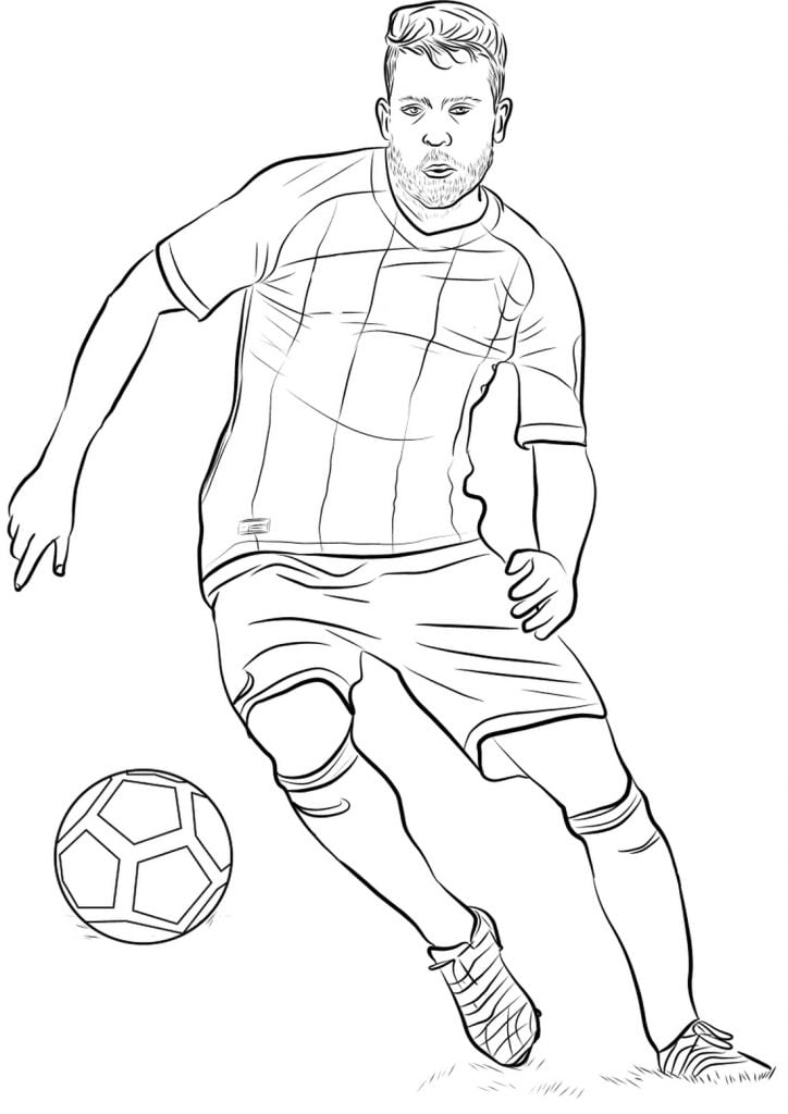 joueur de football coloriage