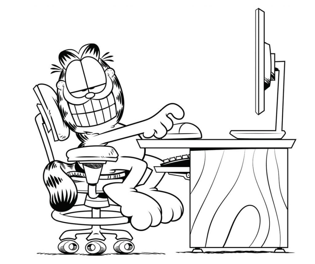 Garfield pri počítači