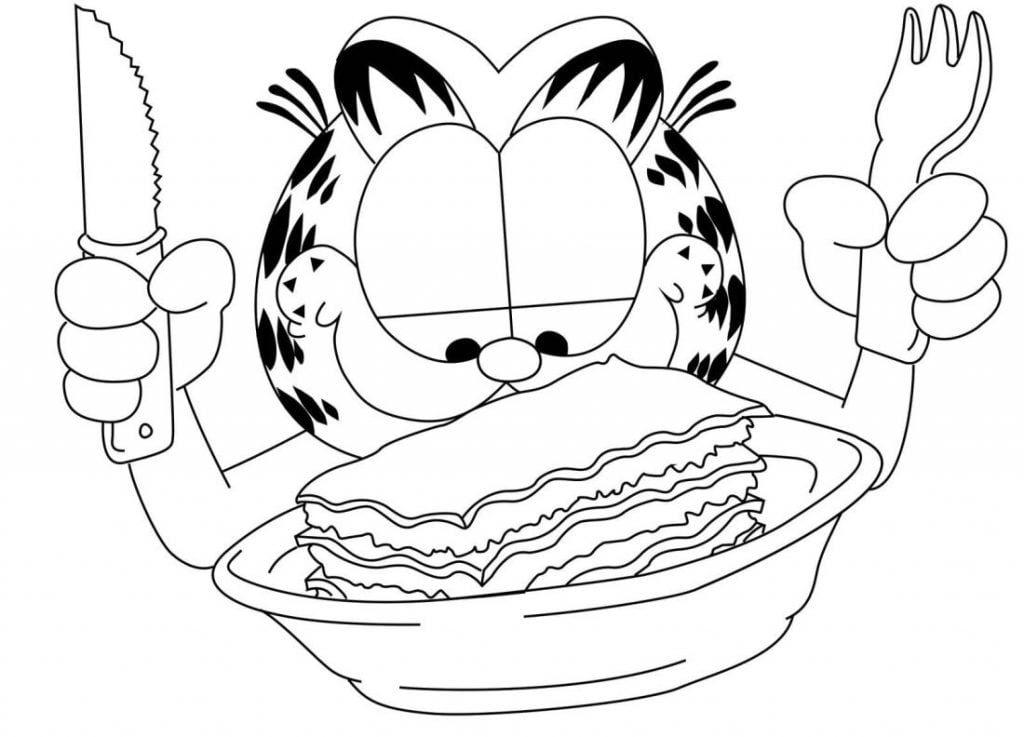 Garfield mangia la colorazione