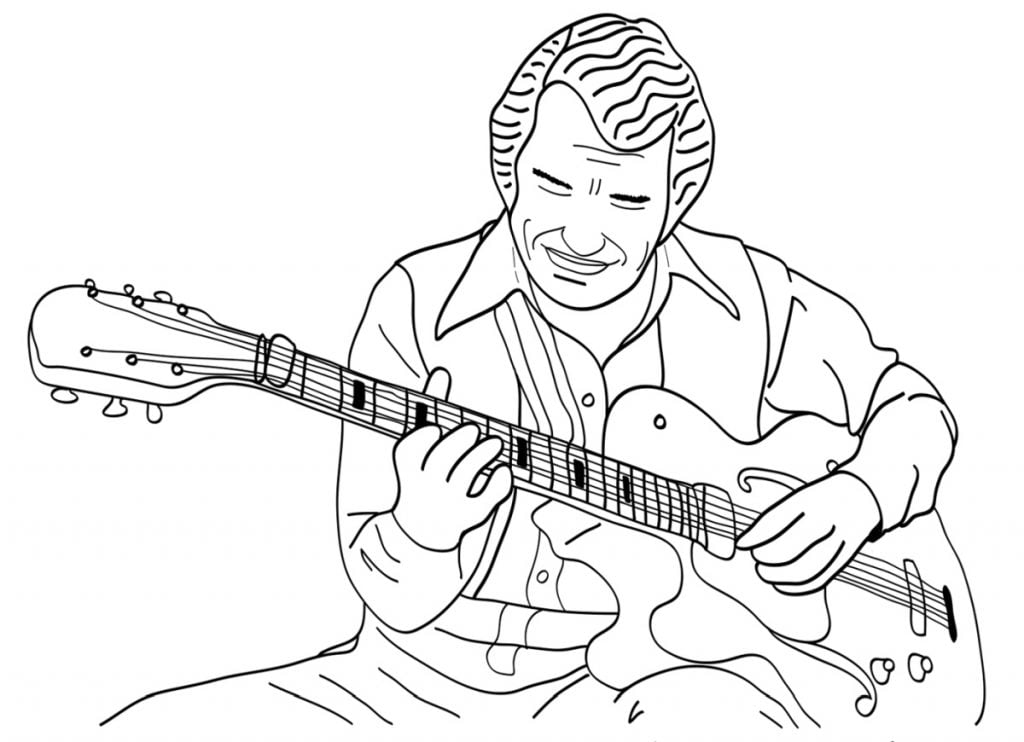 Gitara omaľovánky 