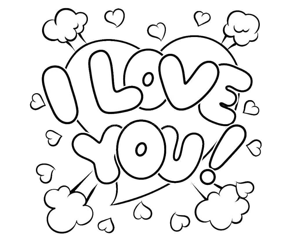 I love You to color