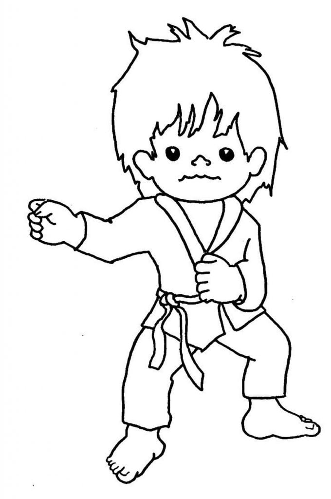 Pagina da colorare di karate