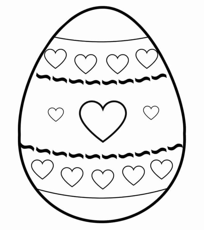 Kiaušinis su širdutėmis piešinys