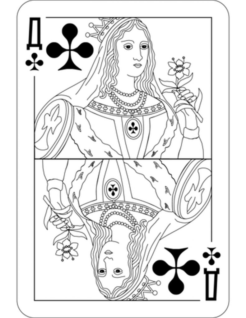 Omalovánky karta Queen of Crosses