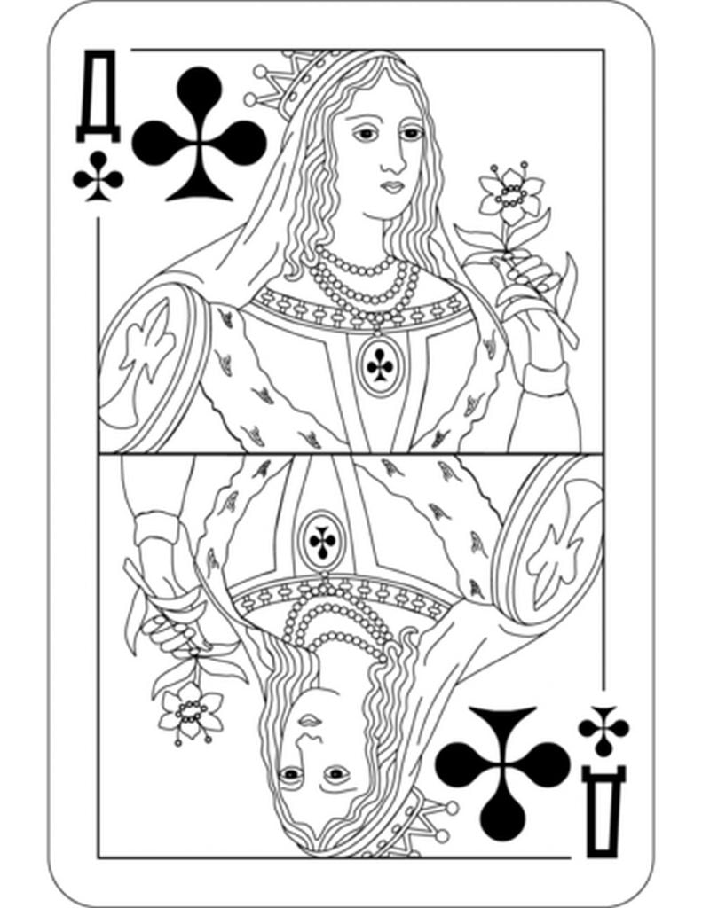 Queen of Crosses colored card