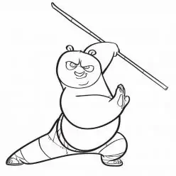 着色するカンフーパンダ